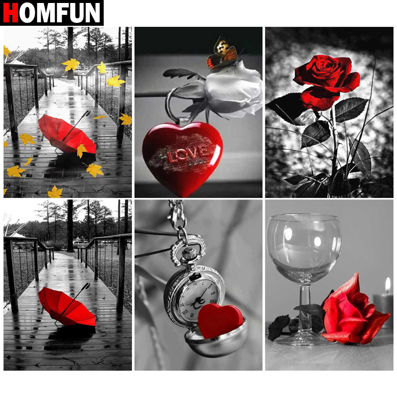 HOMFUN Diy 5d pintura de diama - Resin Art Rose reseña y precio