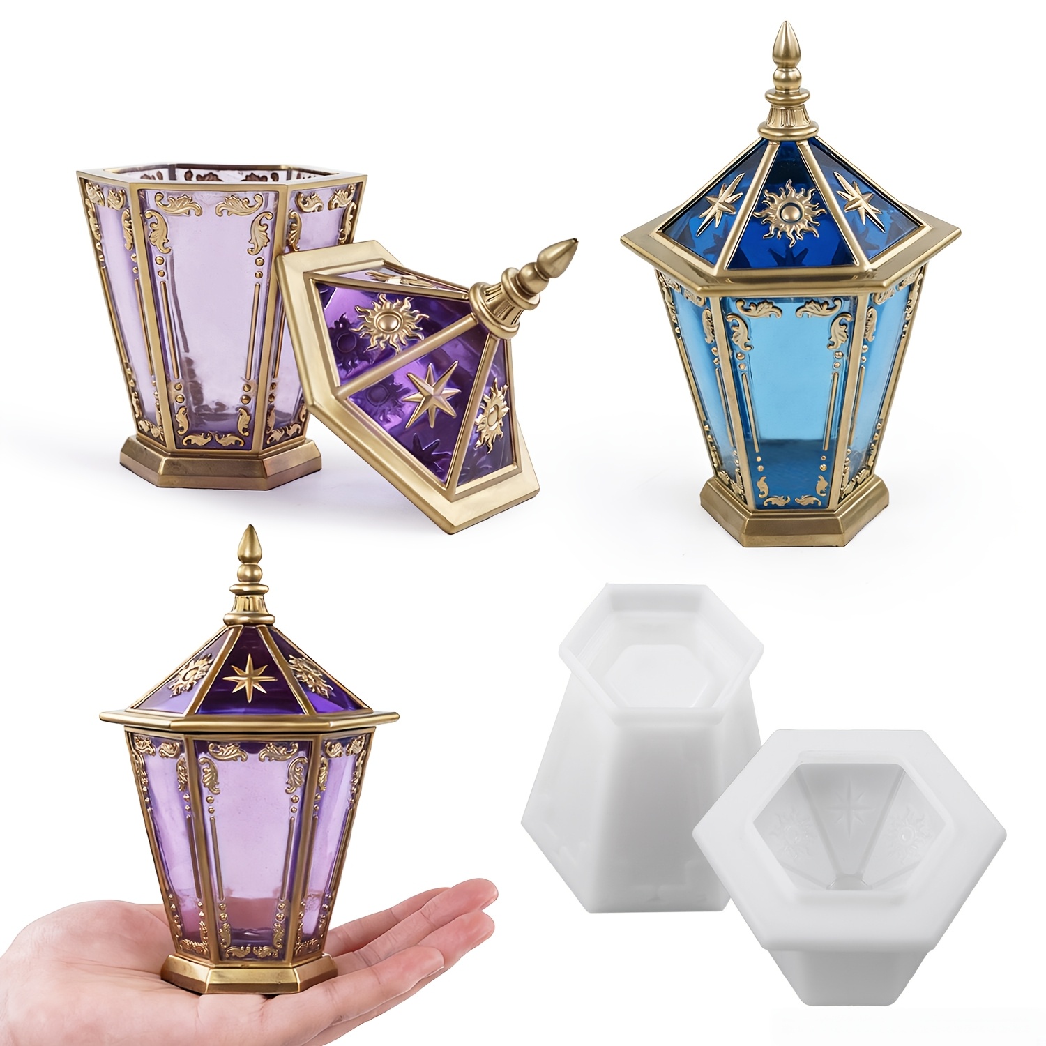 Botella hexagonal con forma de - Resin Art Case reseña y precio
