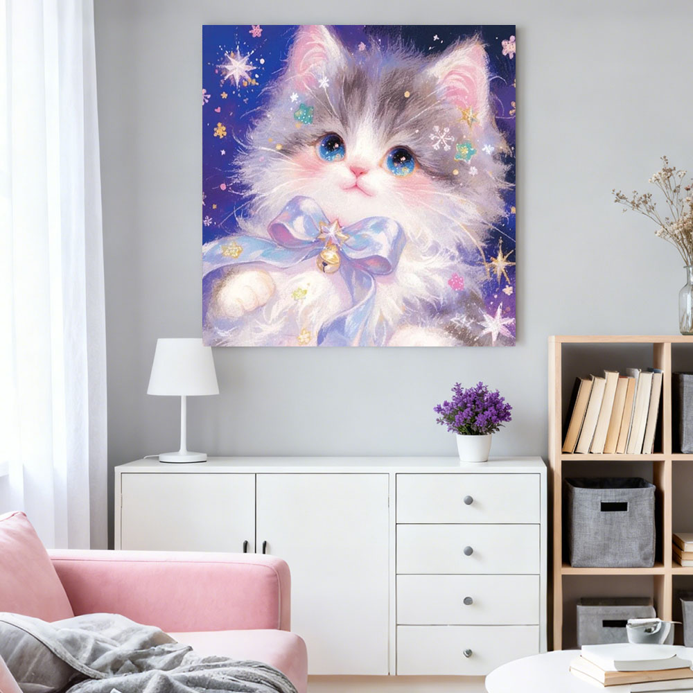 Pintura de Diamantes AB, Gato  - Resin Art Wallpaper reseña y precio
