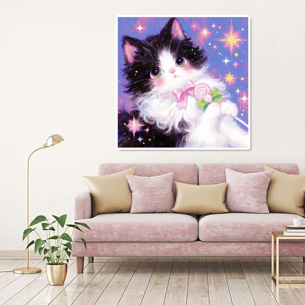 Pintura de Diamantes AB, Gato  - Resin Art Wallpaper reseña y precio